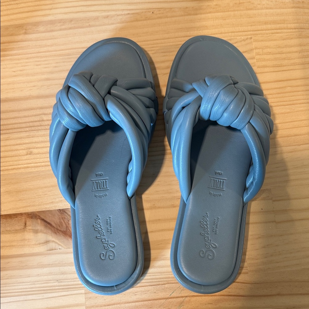 Seychelles Simply the Best light blue slide sandal